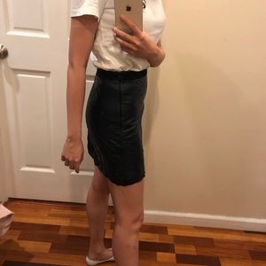 Topshop a line skirt, faux leather and wool,size 4, brand new